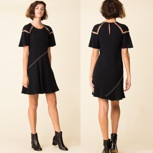A.L.C Mitchell Black Chain Link Ring Dress Black
